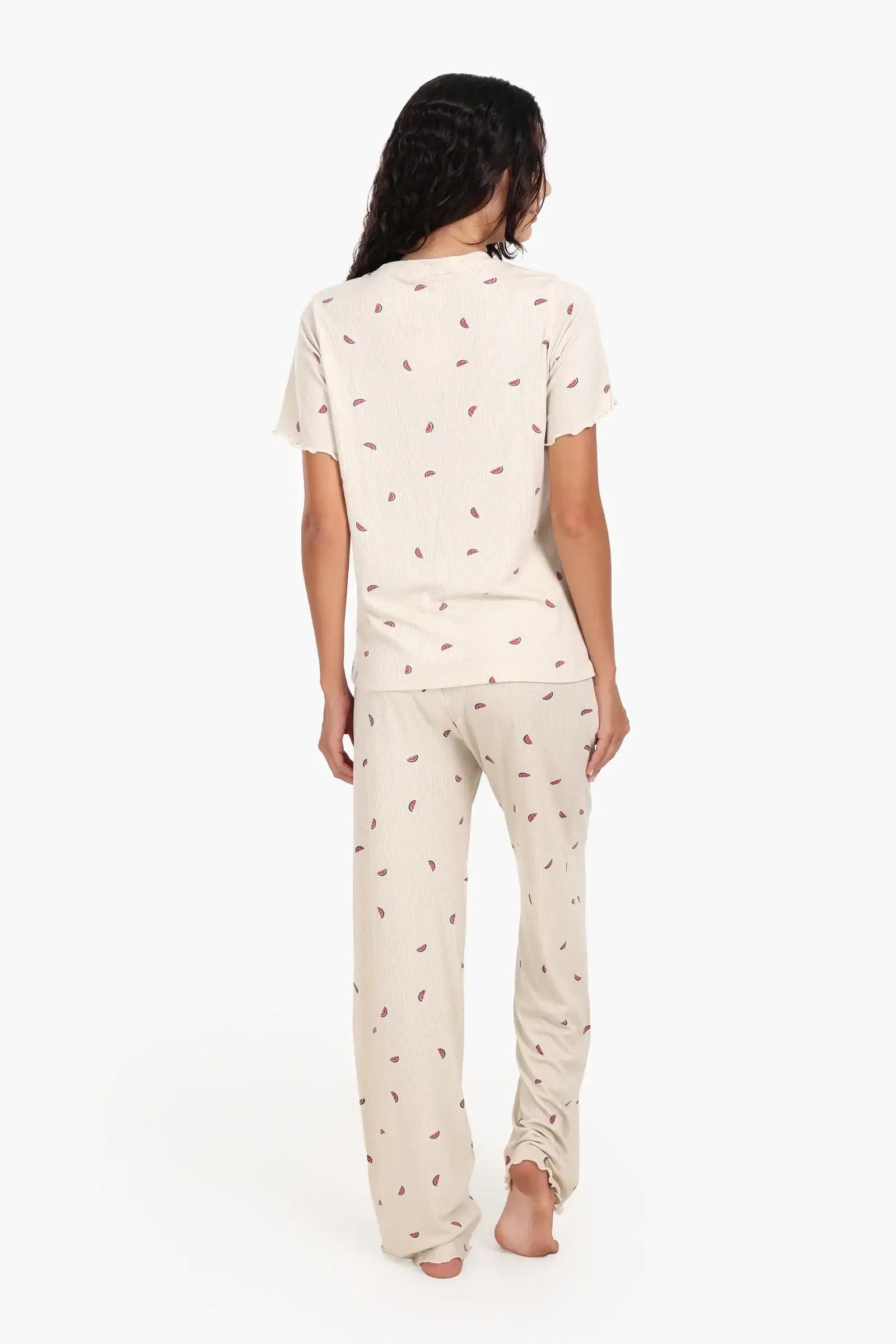 Watermelon Print Viscose Pyjama Set