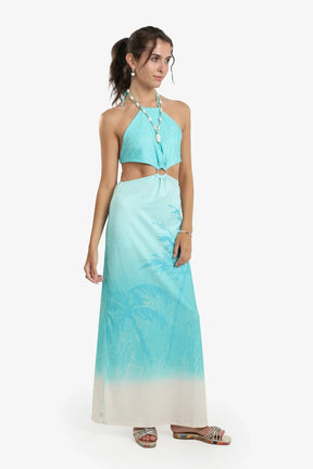 Tropical Palm Print Dress