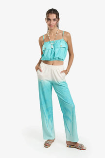 طقم بطبعة نخيل استوائية للشاطئ 