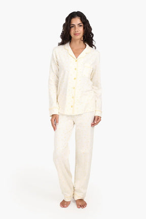 Yellow Hearts Cotton Pyjama Set