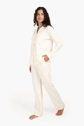 Yellow Hearts Cotton Pyjama Set