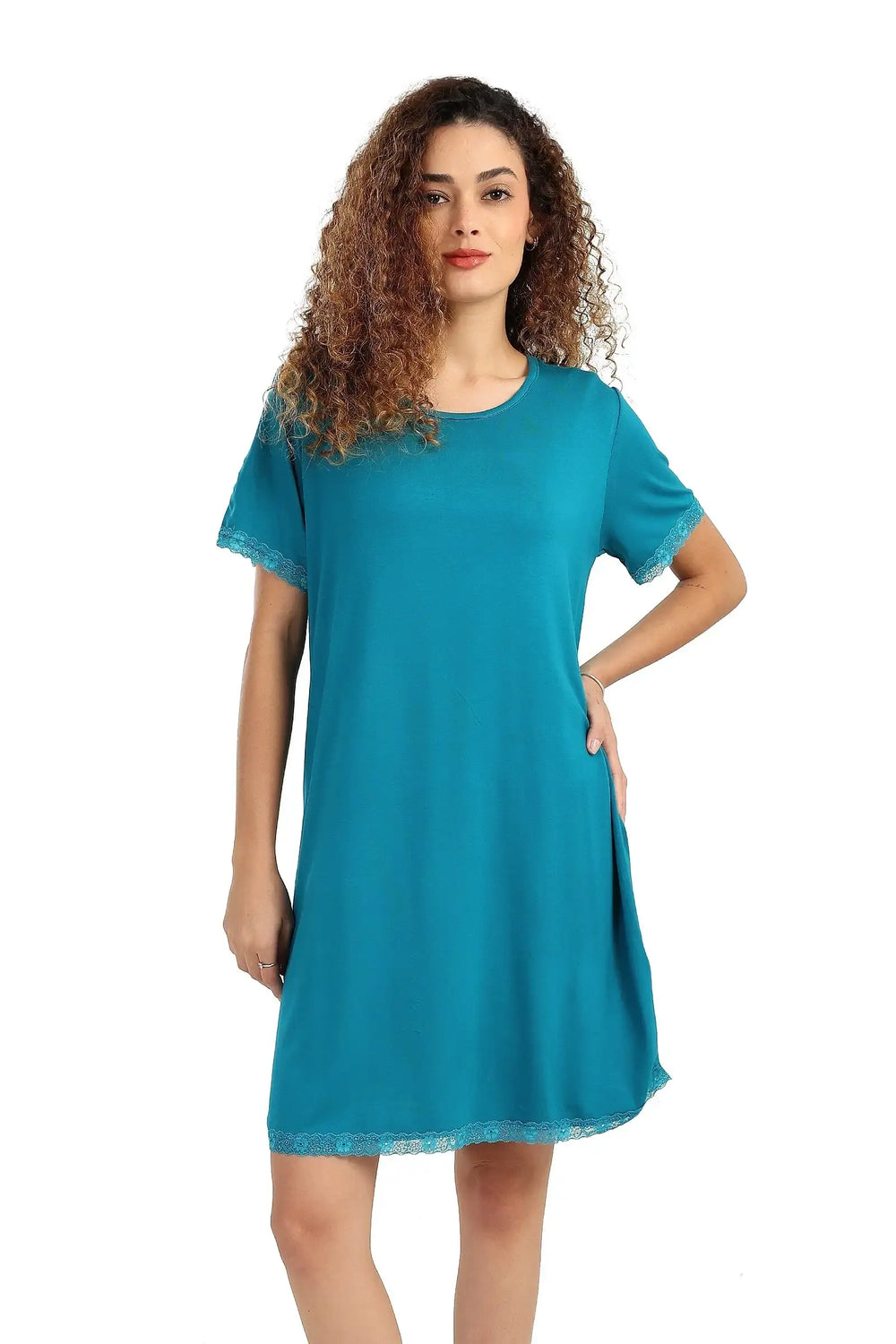 Lightweight Nightgown with Lace
