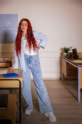 Poplin Blue Striped Shirt