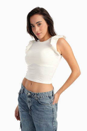 Ruffle Cap Sleeve Top