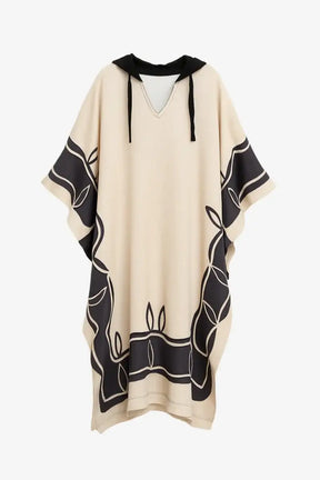 Chic Printed Hooded Abaya