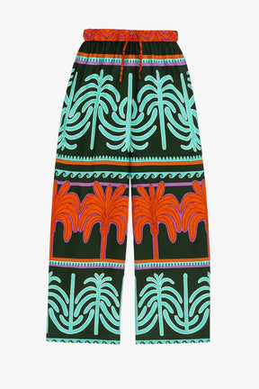 Colored Palm Print Pants