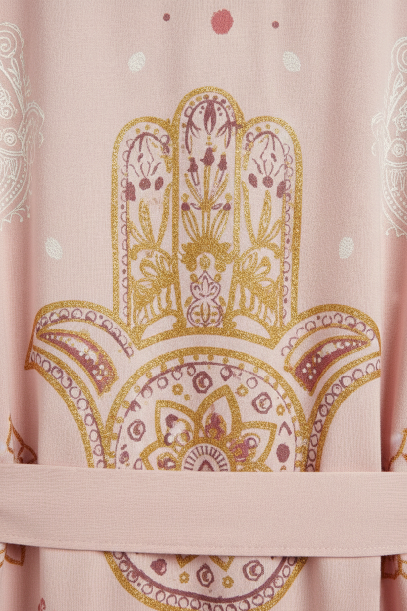 Printed Back Viscose Robe