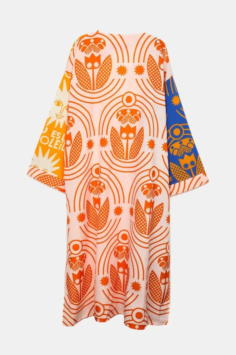 Sun-Printed Midi Kimono