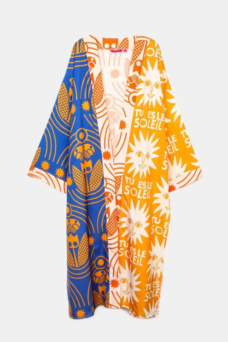 Sun-Printed Midi Kimono