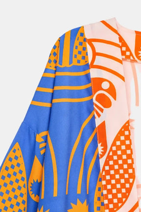 Sun-Printed Midi Kimono