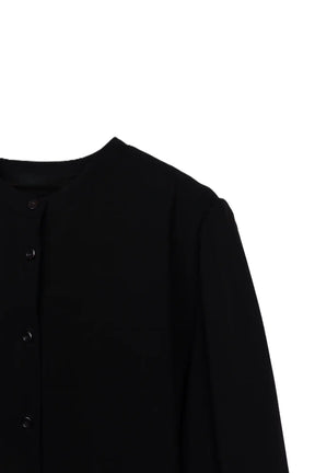 Black Vintage Ruffle Blouse