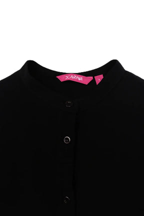 Black Vintage Ruffle Blouse