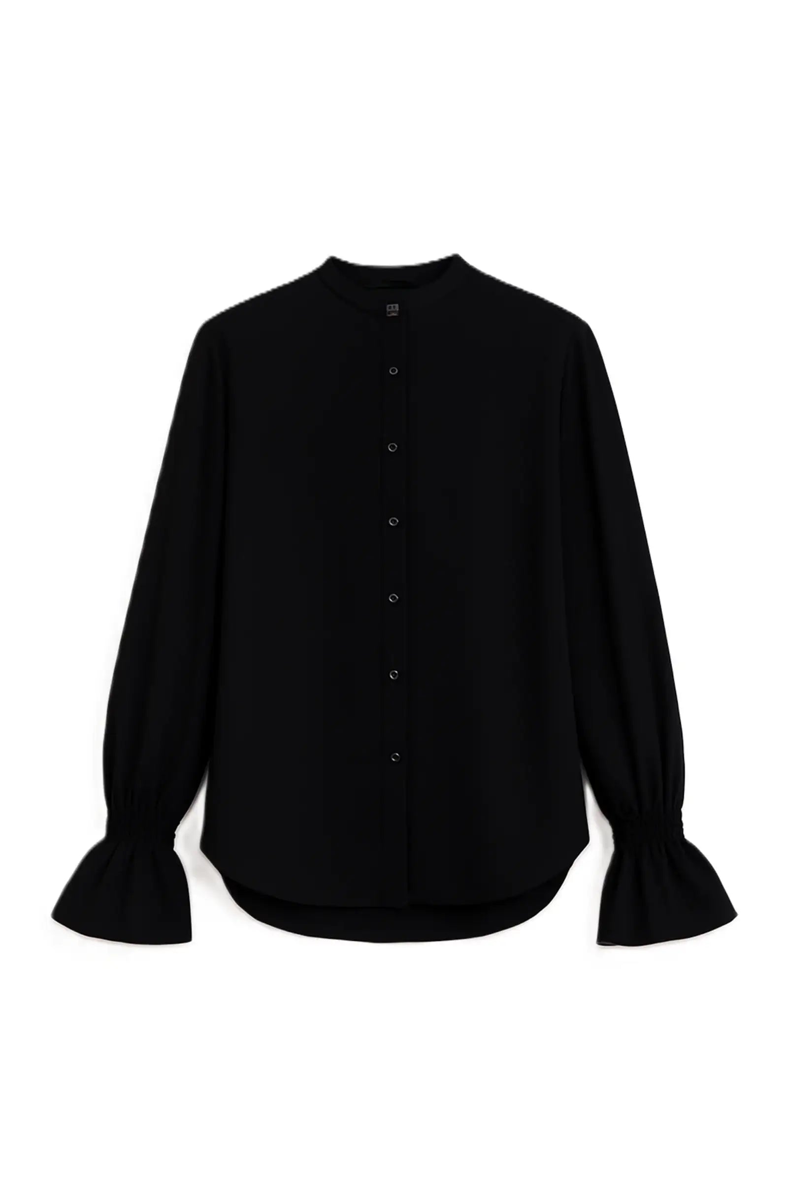 Black Vintage Ruffle Blouse