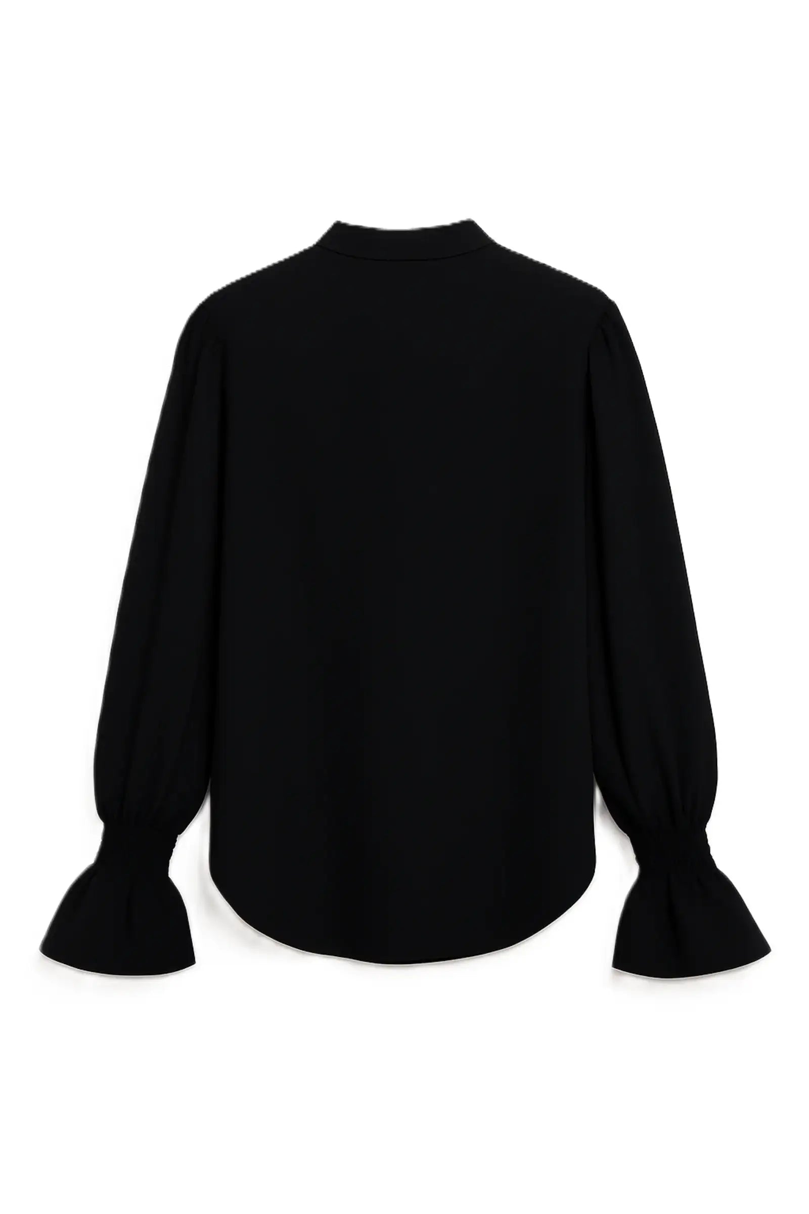Black Vintage Ruffle Blouse