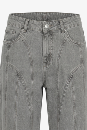 Seam-Detail Denim Pants