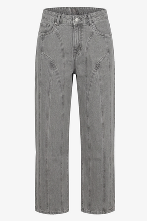 Seam-Detail Denim Pants