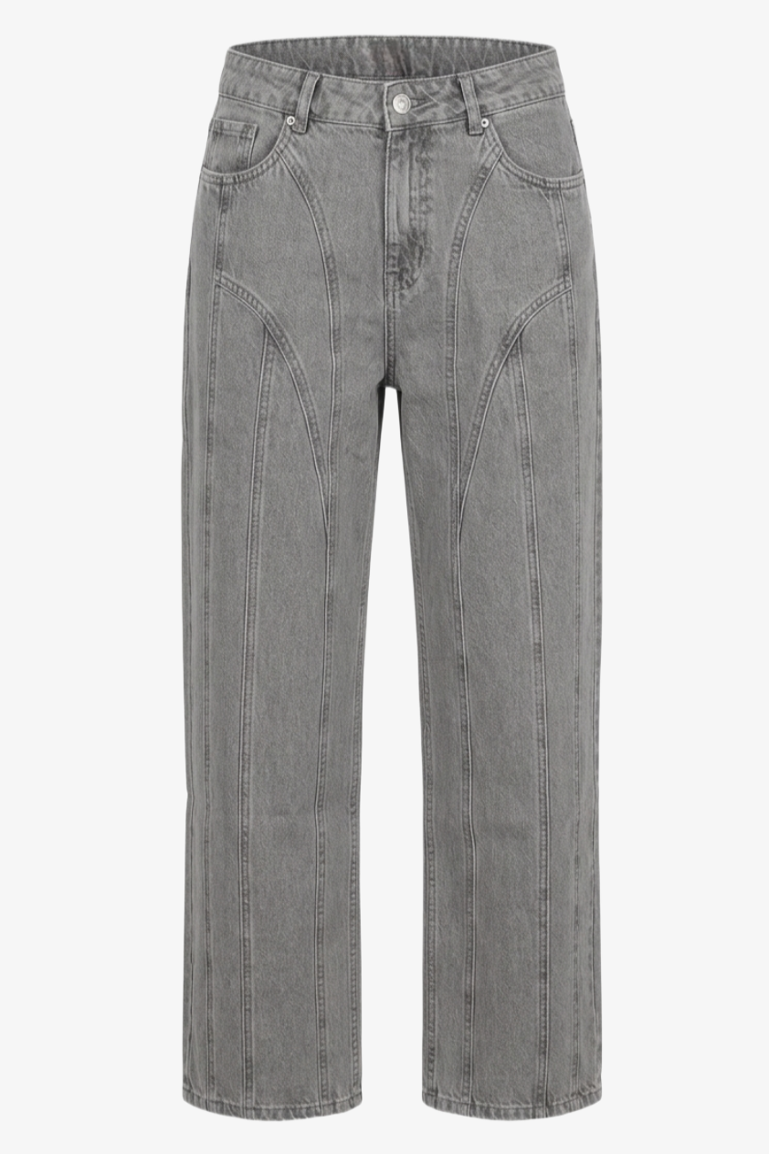 Seam-Detail Denim Pants