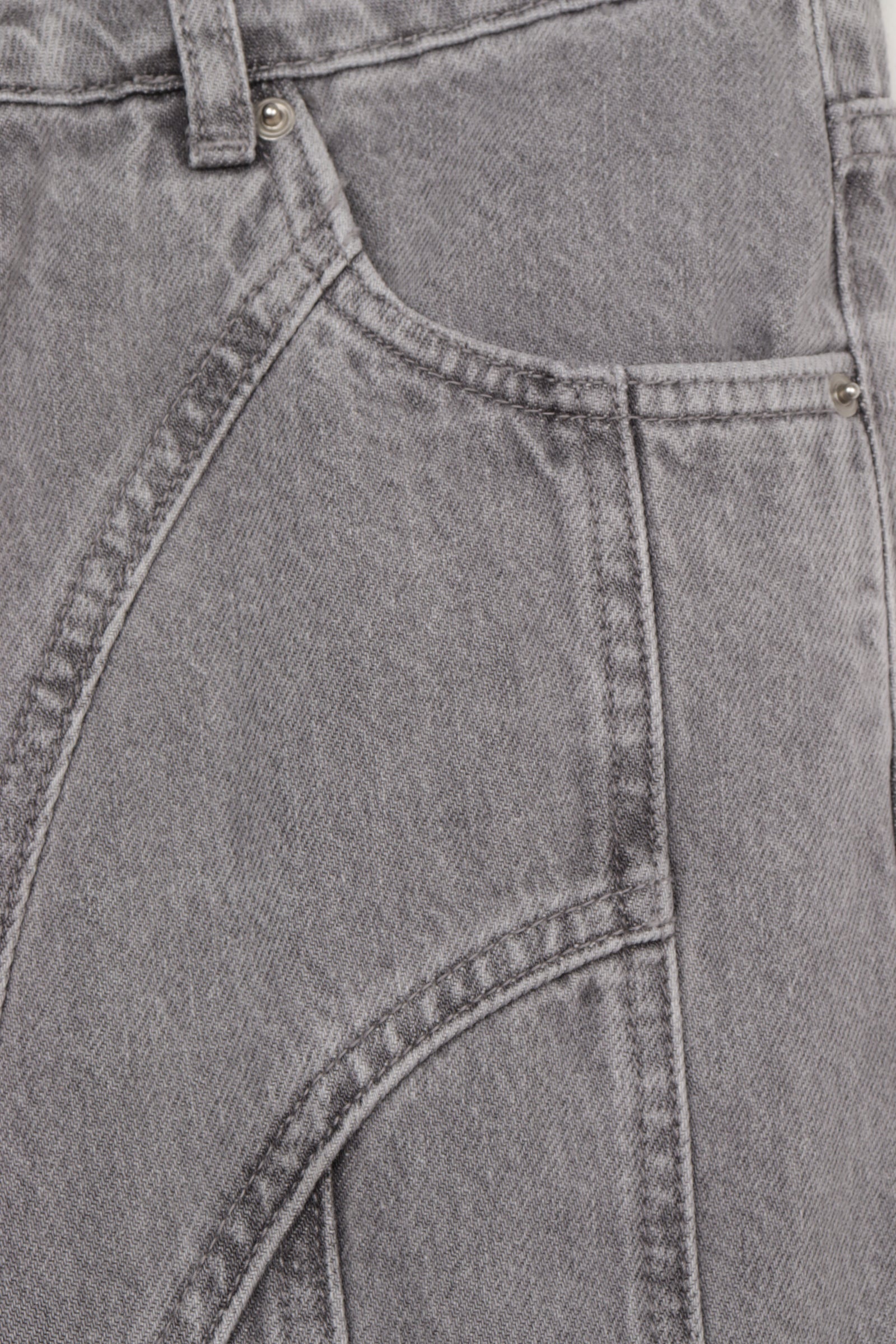 Seam-Detail Denim Pants