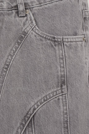 Seam-Detail Denim Pants