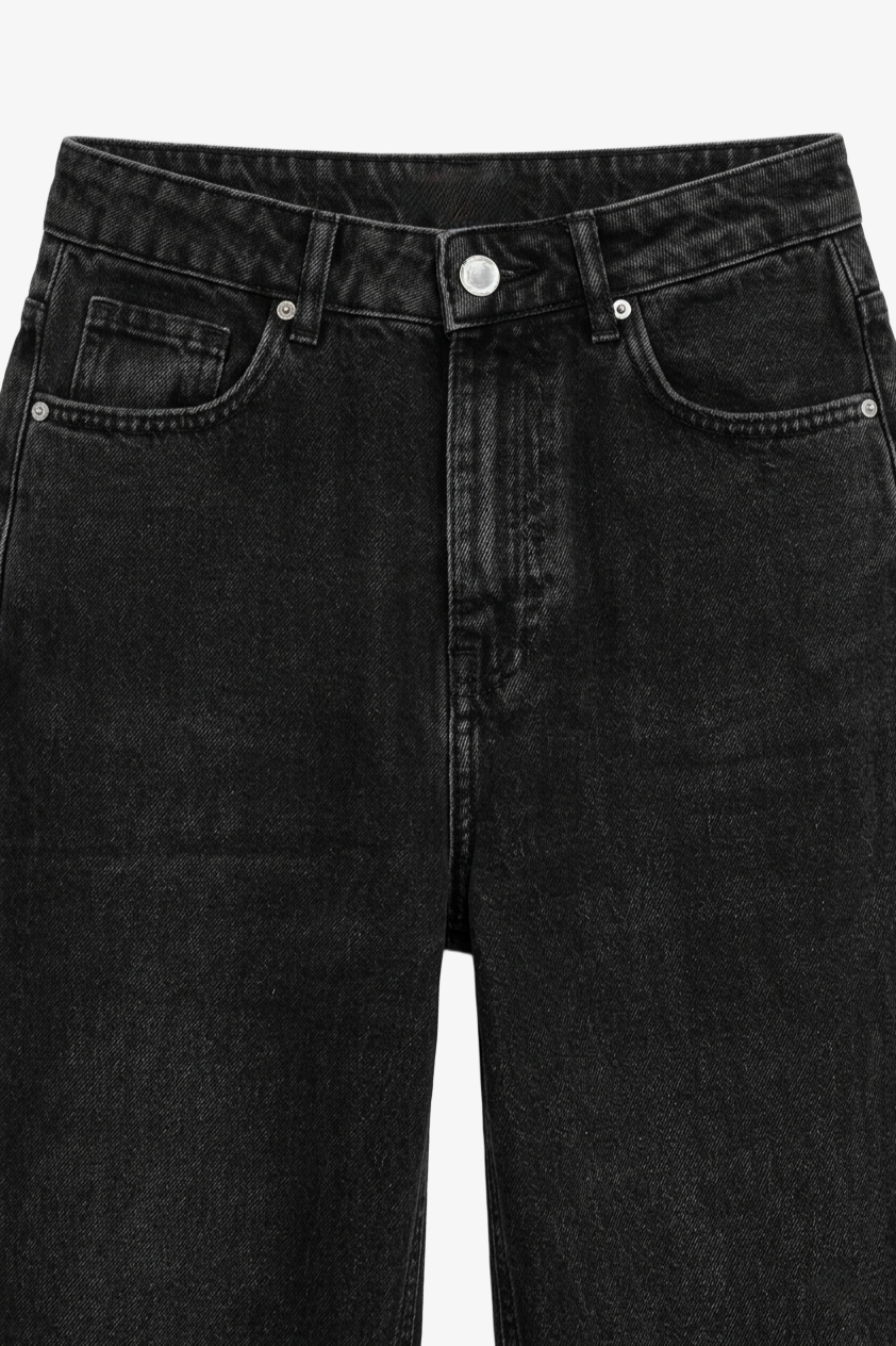 Wide-Leg Denim Pants