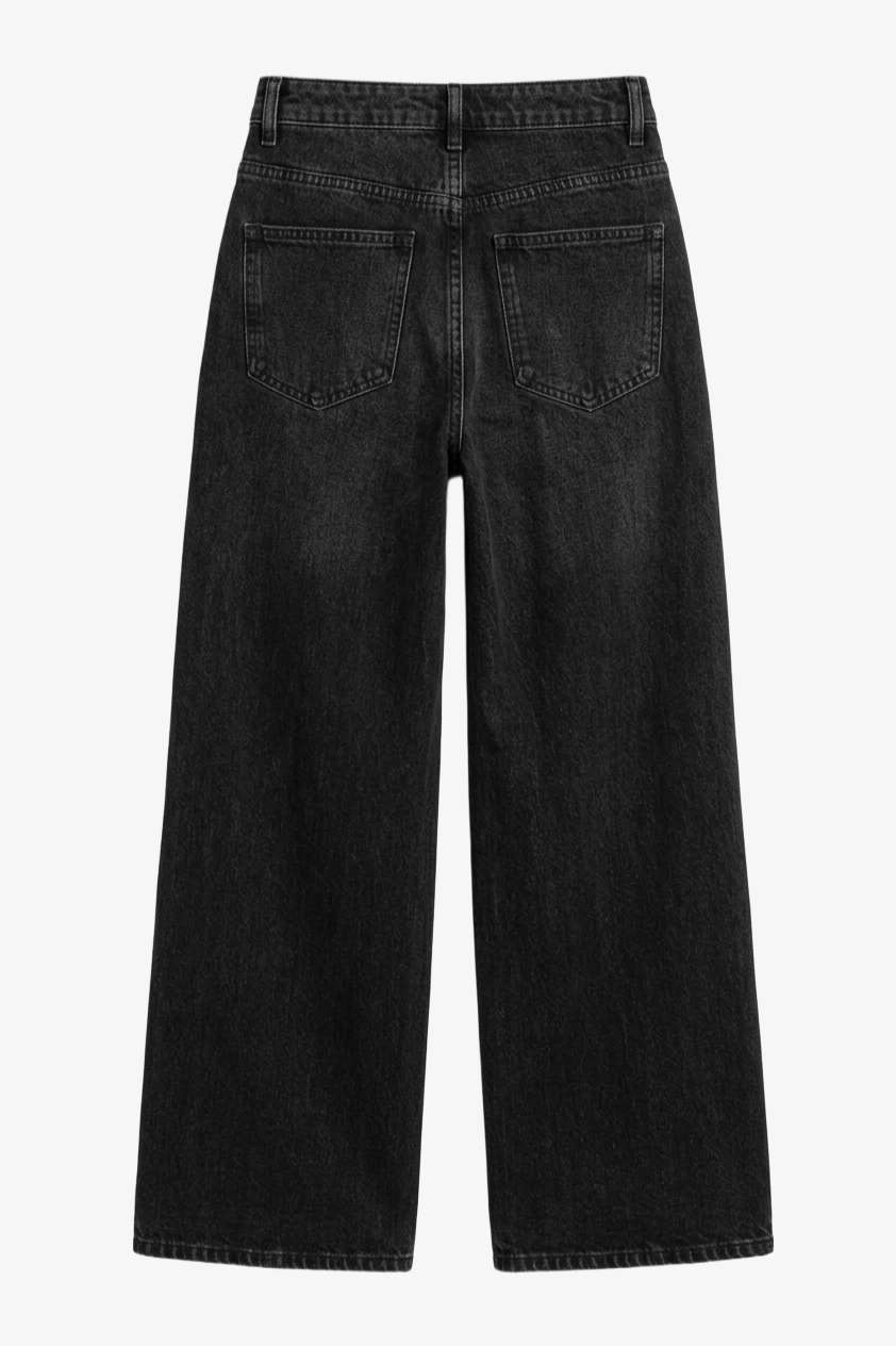 Wide-Leg Denim Pants