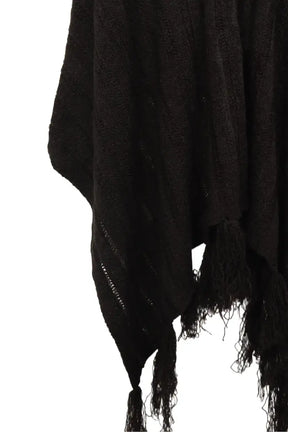 Poncho with Fringe Details