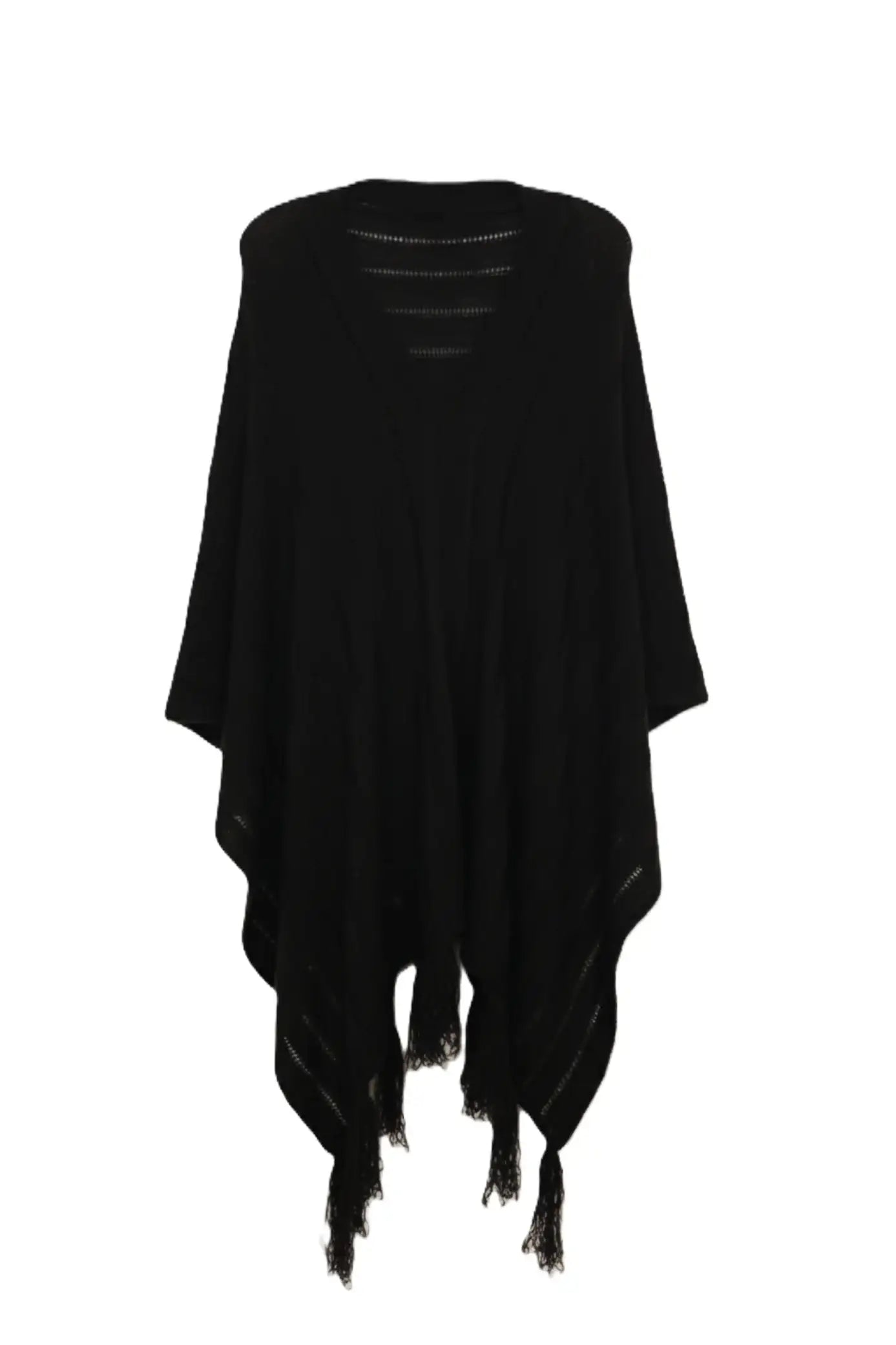 Poncho with Fringe Details