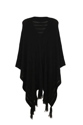 Poncho with Fringe Details