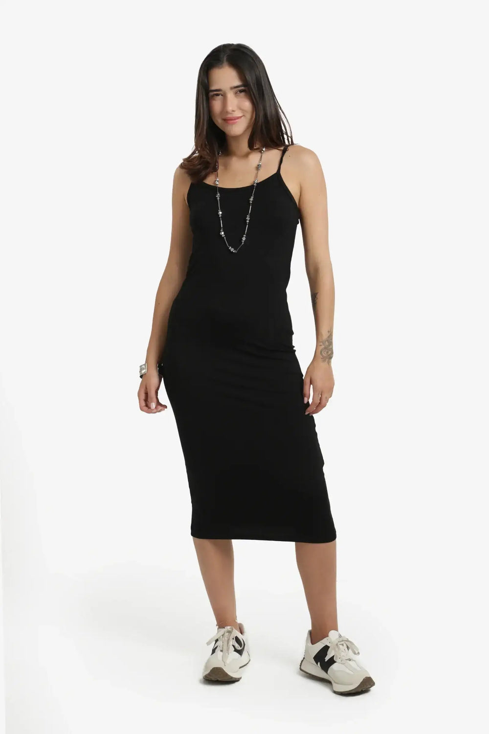 Plain Slim Fit Midi Dress