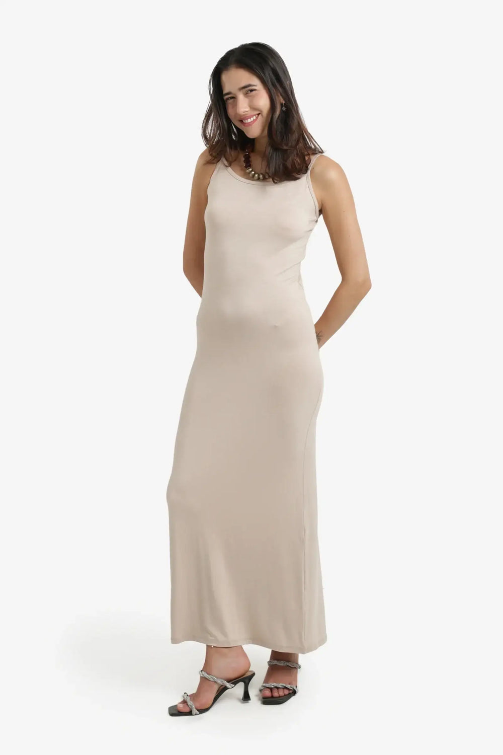 Plain Slim Fit Maxi Dress