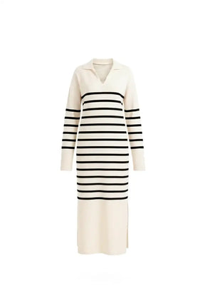 Striped Knit Midi Dress