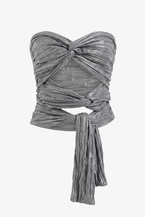 Crinkle Twisted Crop Top