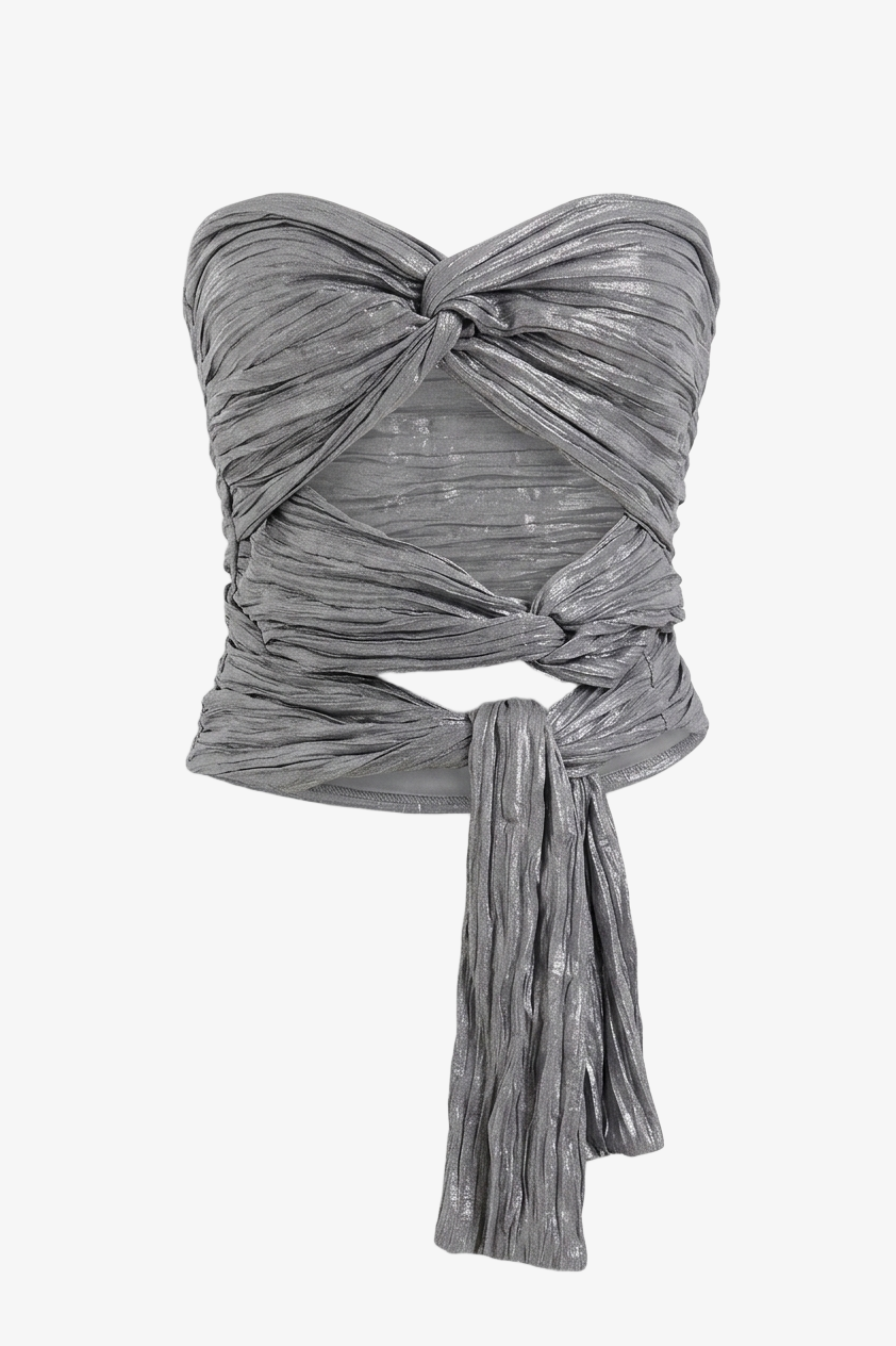 Crinkle Twisted Crop Top