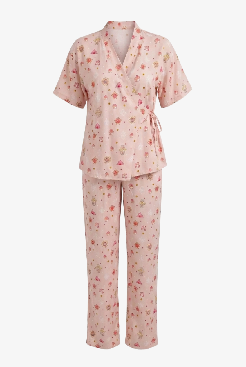 Side Tie Wrap Pyjama Set