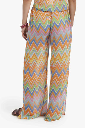 Chevron Print Sheer Beach Pants