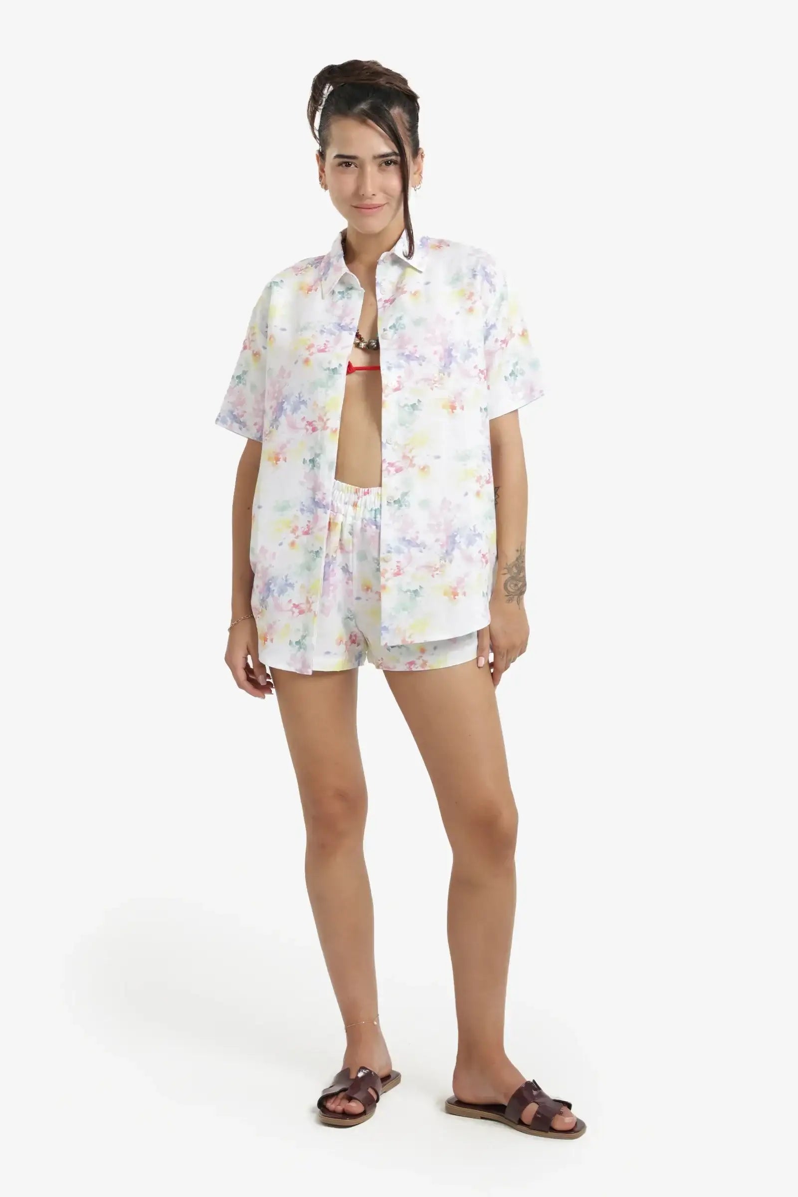 Colored Printed Beach Shorts