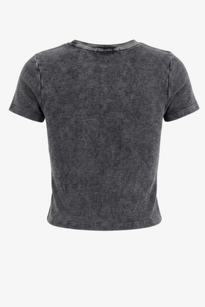Stitched Panel Cropped Top