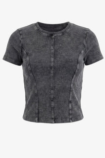 Stitched Panel Cropped Top