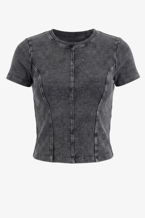 Stitched Panel Cropped Top