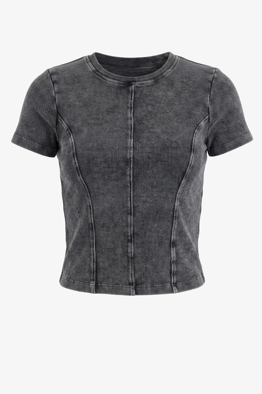 Stitched Panel Cropped Top