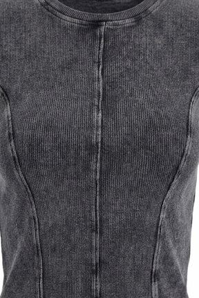 Stitched Panel Cropped Top