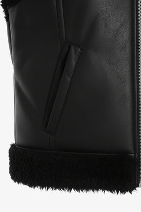 Faux Leather & Fur Vest