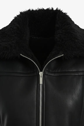 Faux Leather & Fur Vest