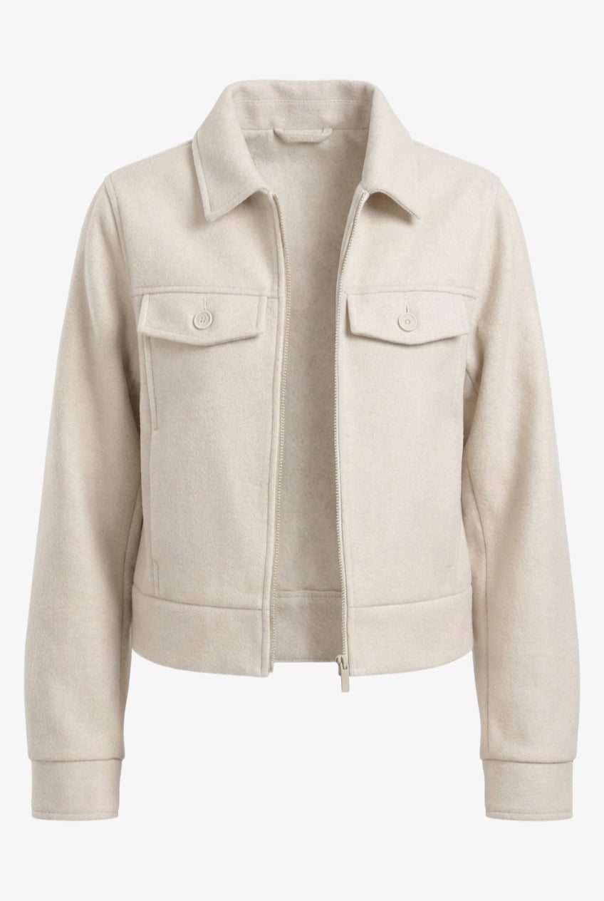 Flap Pocket Cropped Jacket