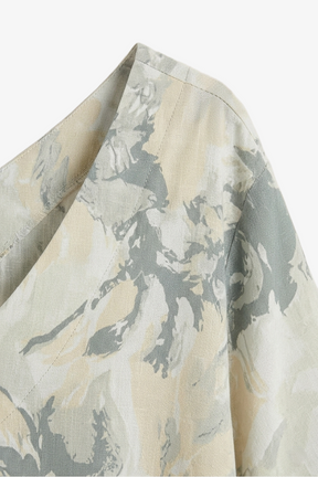 قميص نوم مطبوع بياقة V