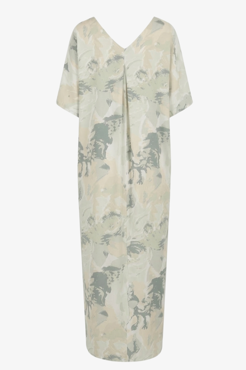 قميص نوم مطبوع بياقة V