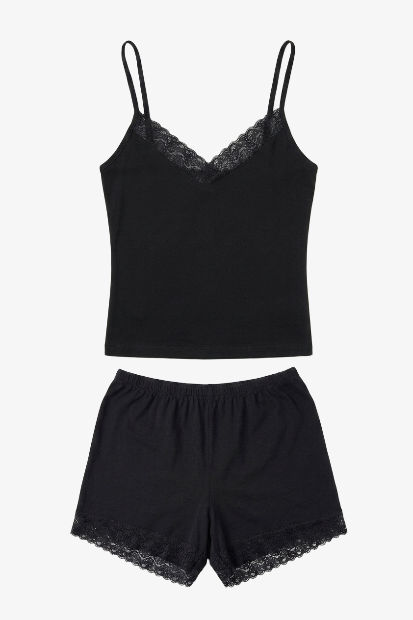 Lace-Trim Pyjama Set