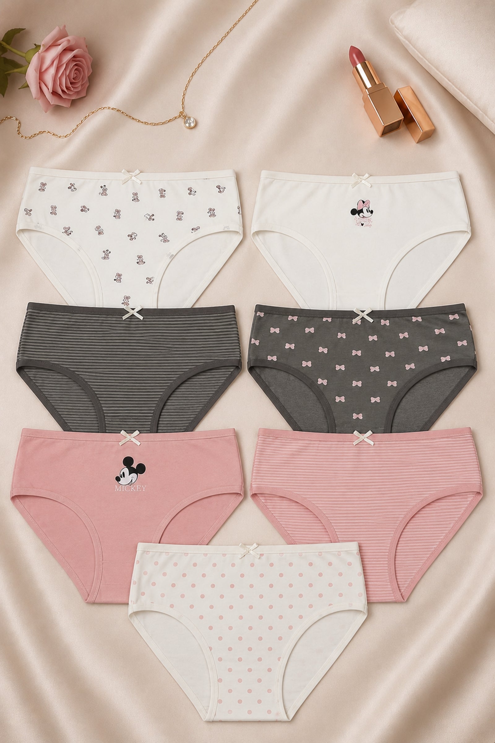 Pack of 7 Girly Brief Panties