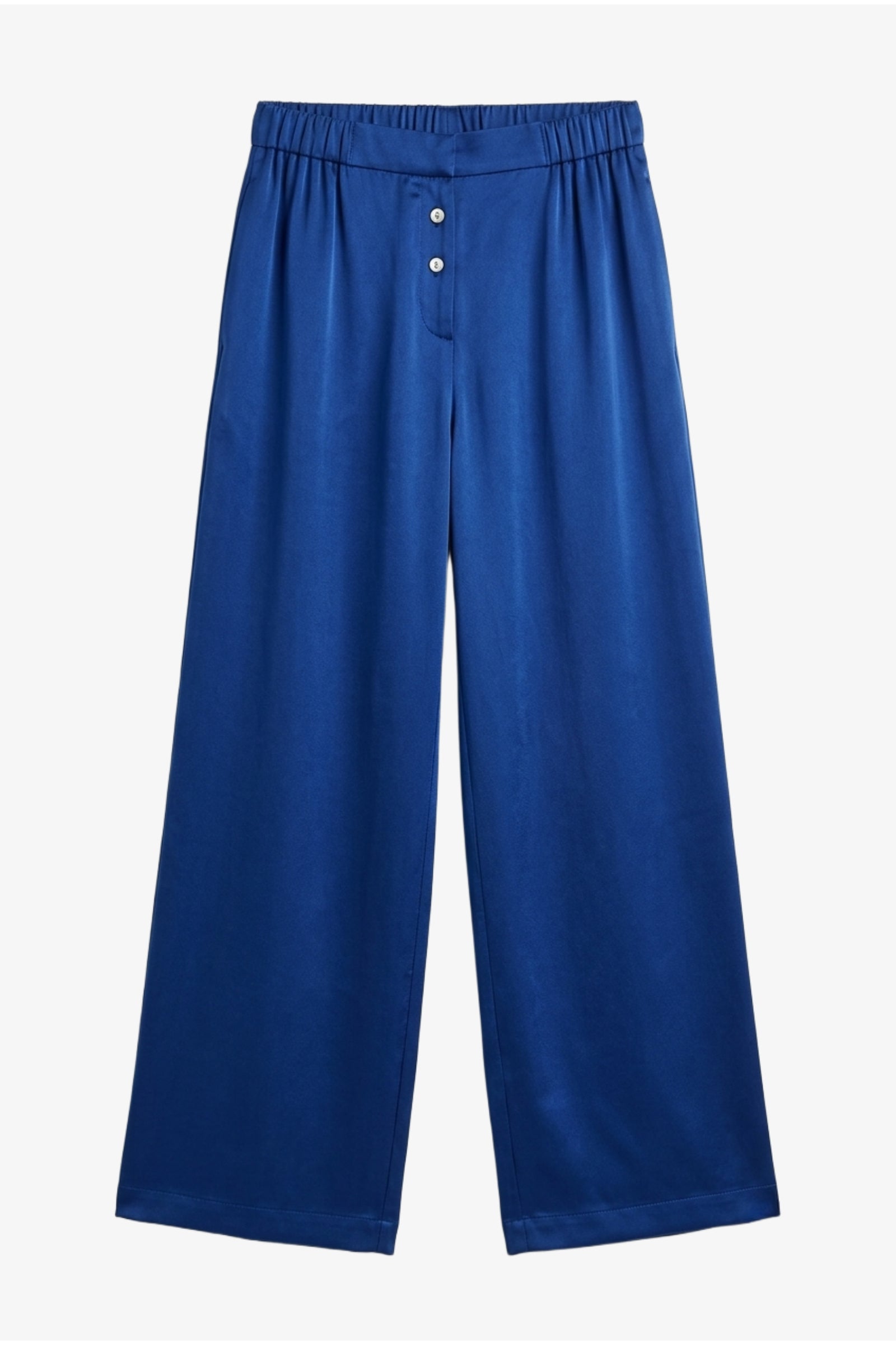 Contrast-Button Satin Set
