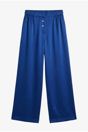 Contrast-Button Satin Set